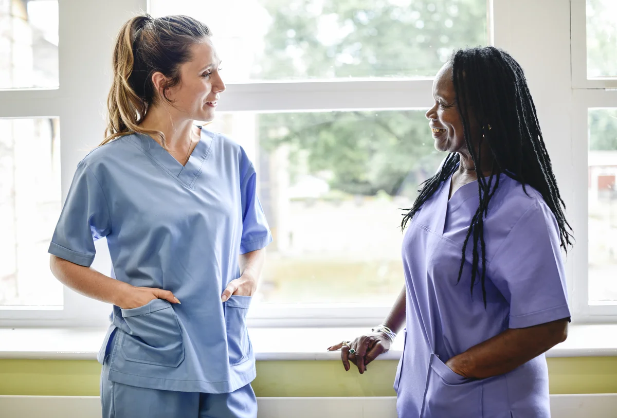 Nurses having a conversation